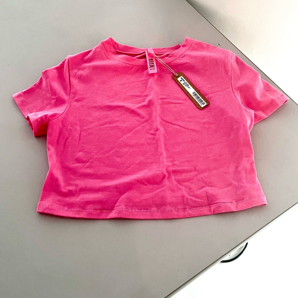 NWT SKIMS pink super cropped tee size S